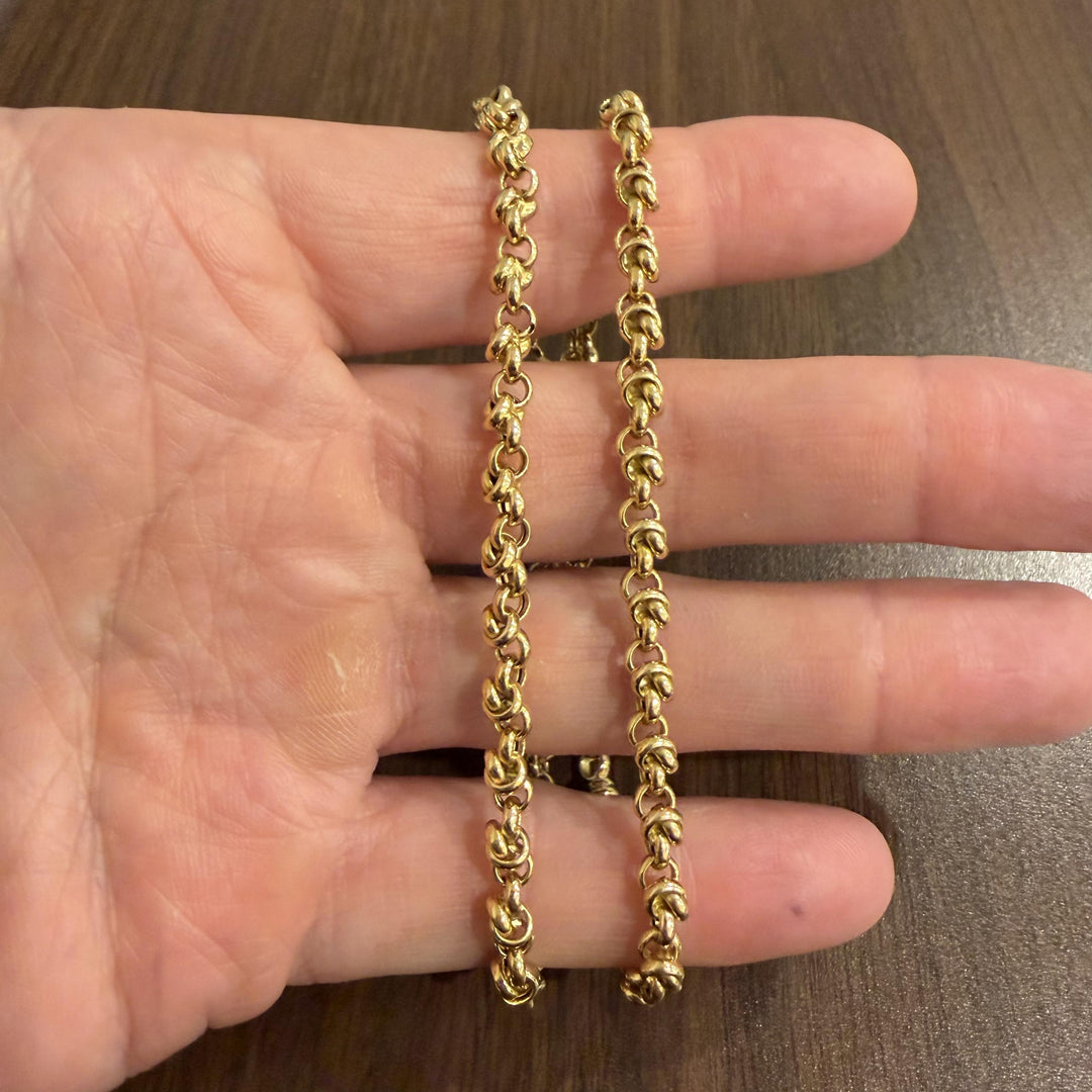 18k Yellow Gold 18.7g Ladies Polished Fancy Cable Link Chain Necklace 17.5"