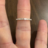 18k White Gold 0.50cttw Baguette and Round Cut Diamond Thin Band Ring Size 7