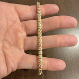 14k Yellow Gold and 3.20cttw Diamond Heavy Vintage Tennis Bracelet 6.5"