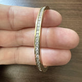 14k Yellow Gold and 1cttw Diamond Vintage Heavy Bangle Bracelet 6.25"