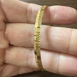 22k Yellow Gold 9.5g Solid Beaded 4.5mm Bangle Bracelet 7.5"