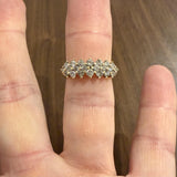 14k White Gold and 0.75cttw Diamond Vintage Cluster Band Ring Size 6
