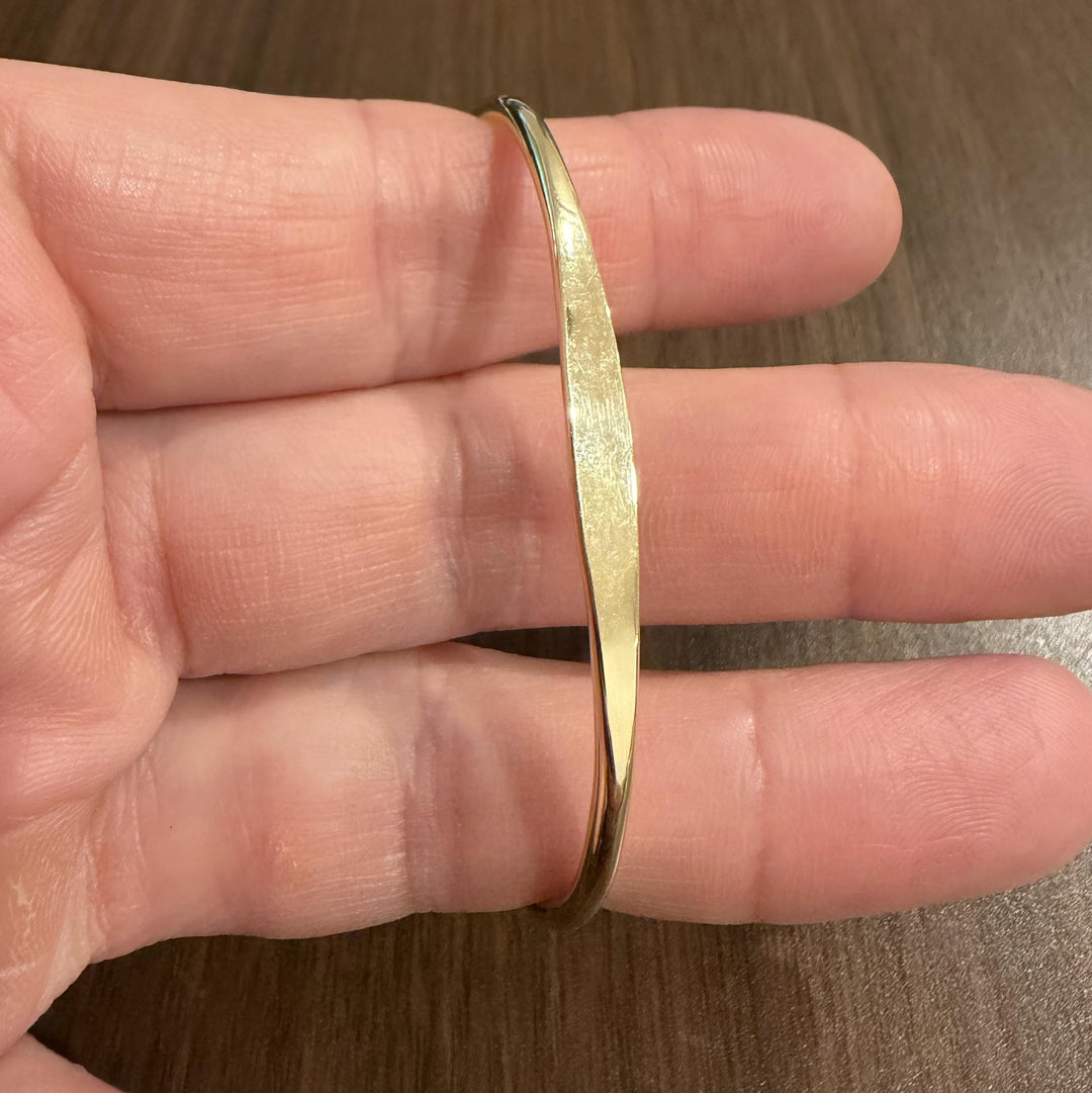 14k Yellow Gold 8.9g Solid Flexible 4.5mm Cuff Bracelet 6.5"