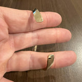 Tom Odell 14k Yellow Gold 20g Solid Hammered Abstract Cuff Bracelet 7"