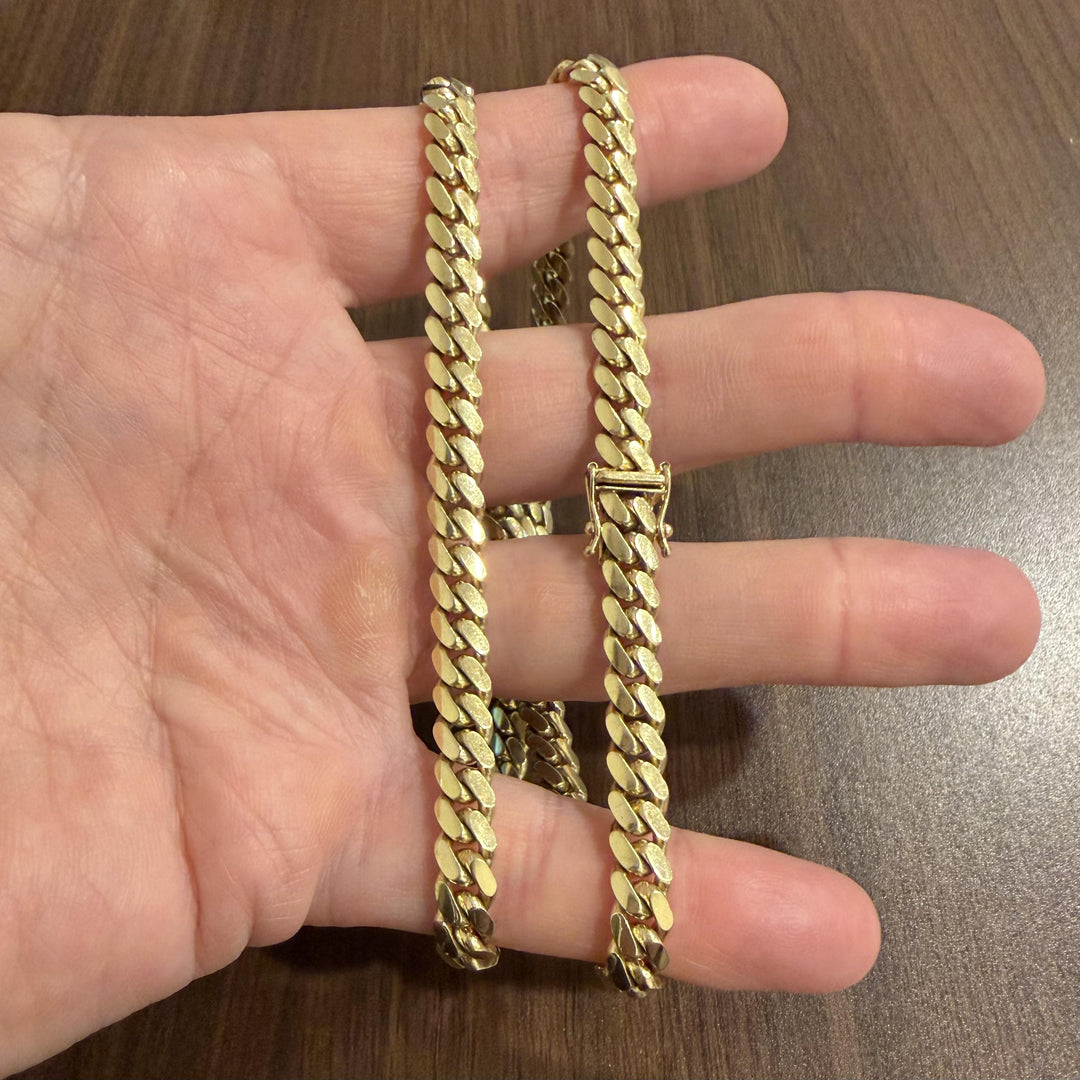 14k Yellow Gold 82.8g Solid Heavy 7mm Cuban Link Chain Necklace 22"