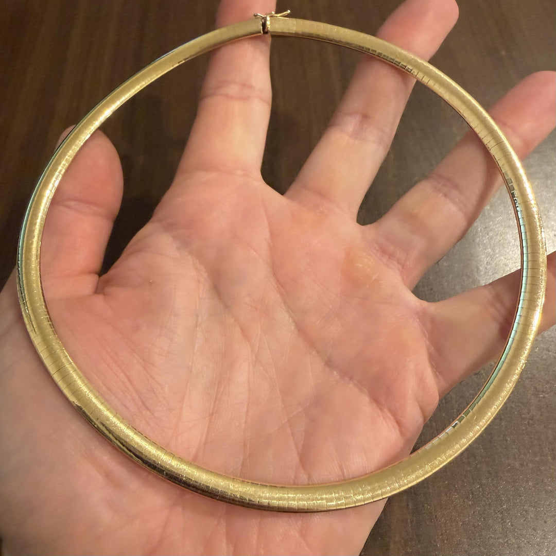 14k Yellow Gold 33.7g Solid Heavy 6mm Omega Link Necklace 16"