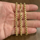 14k Yellow Gold 28.4g Vintage Milor 5mm Rounded Box Link Necklace Italy 24"