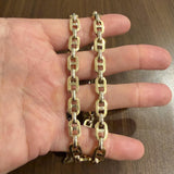 14k Yellow and White Gold 29g Hollow Mariner Link Chain Necklace Italy 24"
