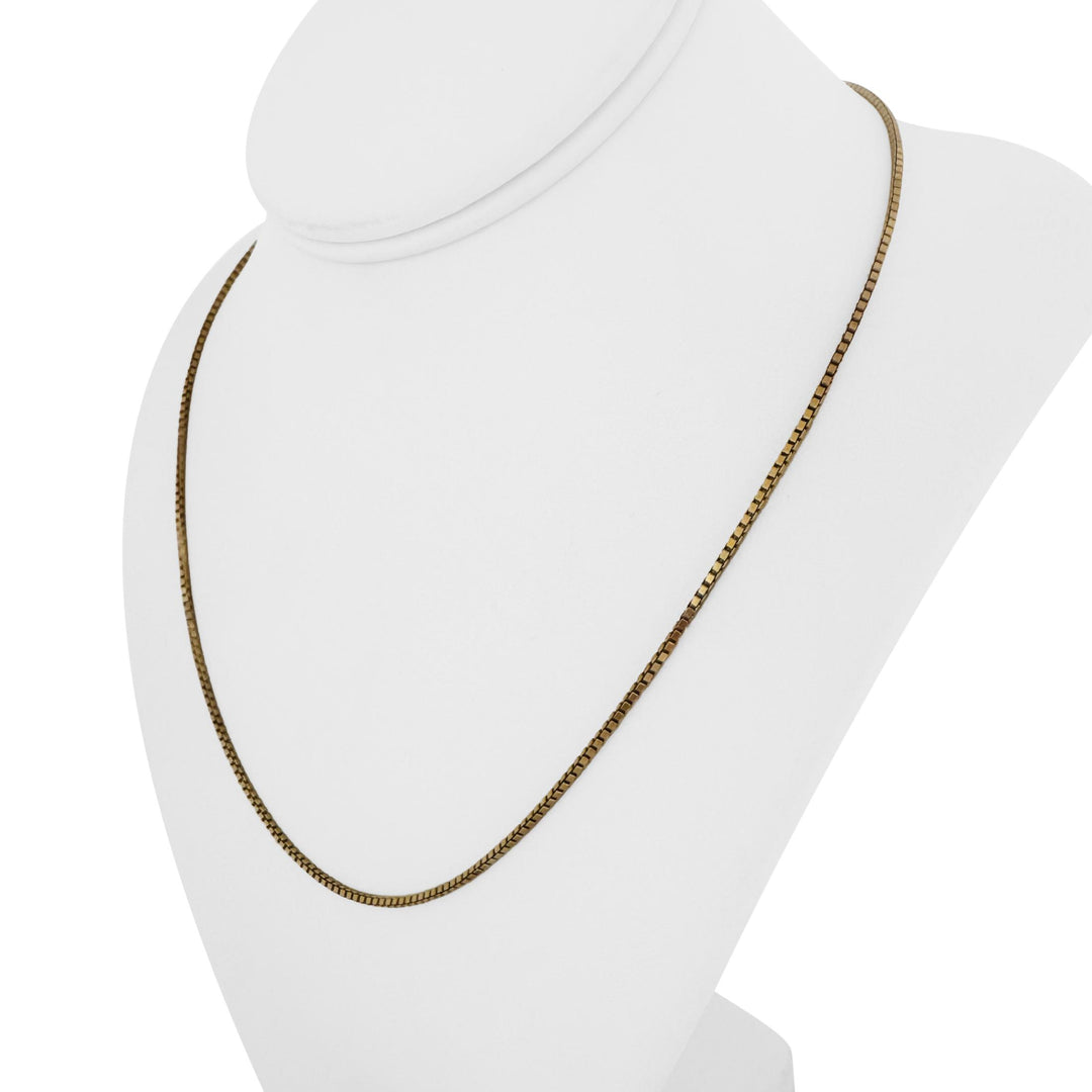 18k Yellow Gold 8.6g Thin Solid 1.5mm Box Link Chain Necklace 19.5"