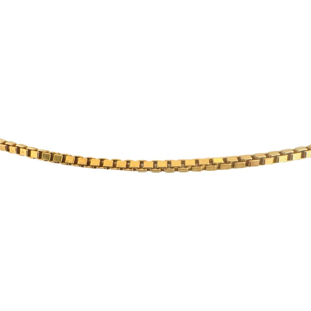 18k Yellow Gold 8.6g Thin Solid 1.5mm Box Link Chain Necklace 19.5"