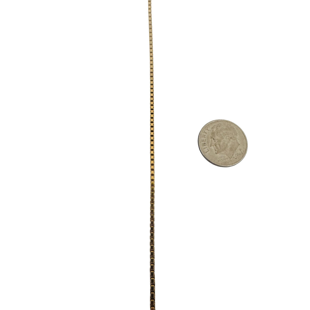 18k Yellow Gold 8.6g Thin Solid 1.5mm Box Link Chain Necklace 19.5"