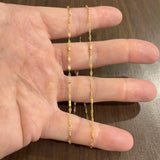 24k Pure Yellow Gold 3.3g Solid Very Thin 2mm Fancy Link Chain Necklace 20"