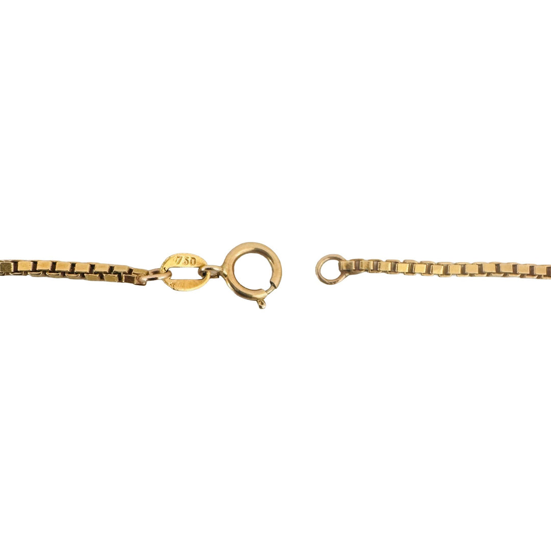 18k Yellow Gold 8.6g Thin Solid 1.5mm Box Link Chain Necklace 19.5"