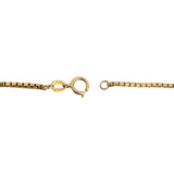 18k Yellow Gold 8.6g Thin Solid 1.5mm Box Link Chain Necklace 19.5"
