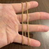 19k Portuguese Yellow Gold 19.3g Solid 2.5mm Curb Link Chain Necklace 22"