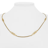 18k Yellow Gold 6.9g Vintage Solid Thin Curb Link Station Necklace Italy 20.5"
