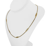 18k Yellow Gold 6.9g Vintage Solid Thin Curb Link Station Necklace Italy 20.5"