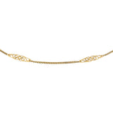 18k Yellow Gold 6.9g Vintage Solid Thin Curb Link Station Necklace Italy 20.5"