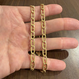 18k Yellow Gold 19.3g Semi Solid 6mm Mariner Link Chain Necklace Italy 19"