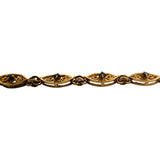 18k Yellow Gold and Sapphire 7.2g Vintage Filigree Fancy Link Bracelet 6.25"