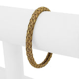 18k Yellow Gold 24g Solid Heavy Vintage Woven Mesh Bracelet Italy 7"