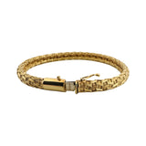 18k Yellow Gold 24g Solid Heavy Vintage Woven Mesh Bracelet Italy 7"