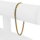 18k Yellow Gold 8.5g Vintage Solid 4mm Fancy Curb Link Bracelet Italy 8"