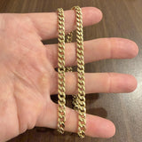 14k Yellow Gold 21g Semi Solid 6mm Cuban Curb Link Chain Necklace 22"