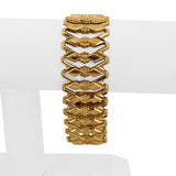 18k Yellow Gold 33g Heavy Vintage 25mm Floral Fancy Link Bracelet Italy 7.5"
