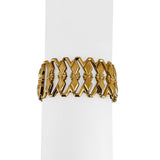18k Yellow Gold 33g Heavy Vintage 25mm Floral Fancy Link Bracelet Italy 7.5"