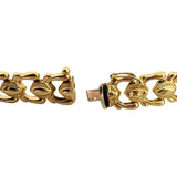 18k Yellow Gold 12.4g Vintage Milor 11mm Fancy Link Bracelet Italy 7.25"
