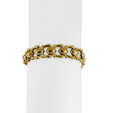 18k Yellow Gold 12.4g Vintage Milor 11mm Fancy Link Bracelet Italy 7.25"