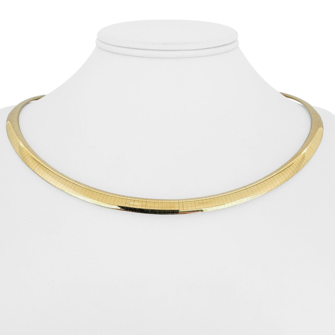 14k Yellow Gold 41.3g Solid Heavy 6mm Omega Link Necklace Italy 18"