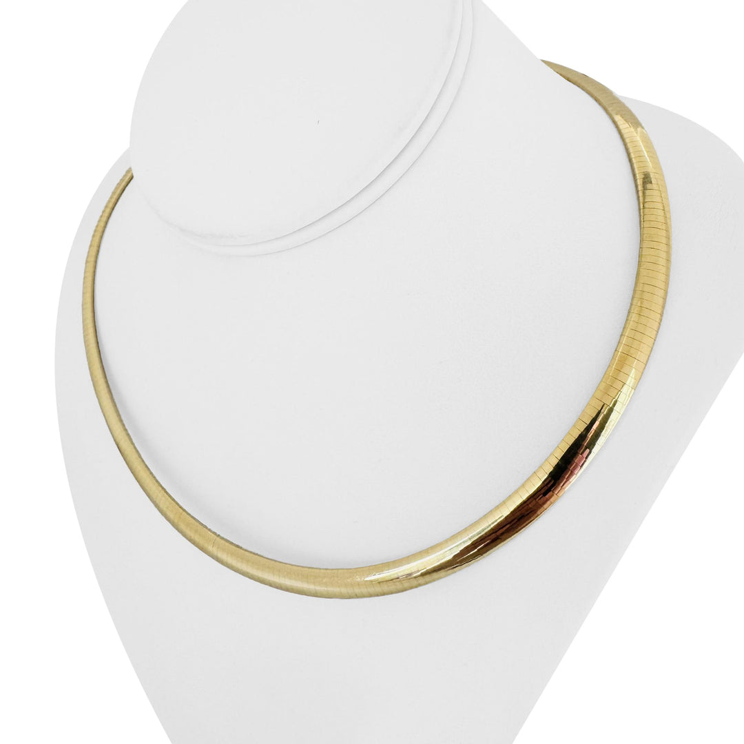 14k Yellow Gold 41.3g Solid Heavy 6mm Omega Link Necklace Italy 18"