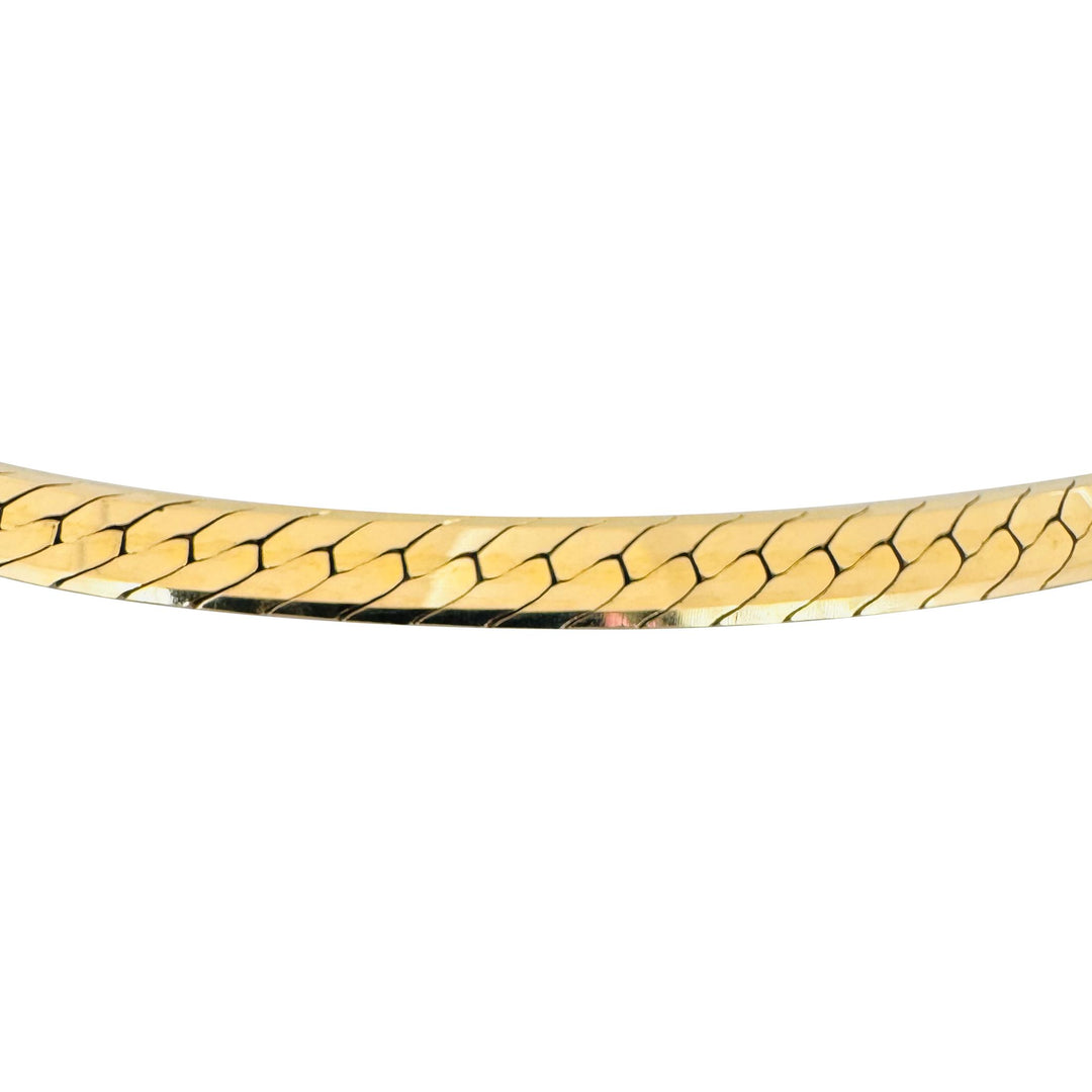 14k Yellow Gold 49g Solid Thick 7mm Herringbone Link Necklace Italy 20"