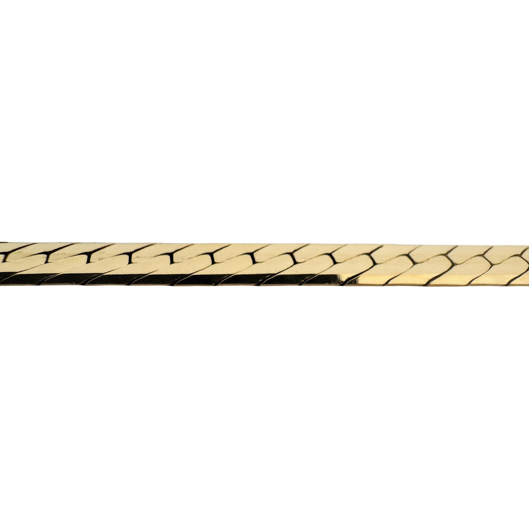 14k Yellow Gold 49g Solid Thick 7mm Herringbone Link Necklace Italy 20"
