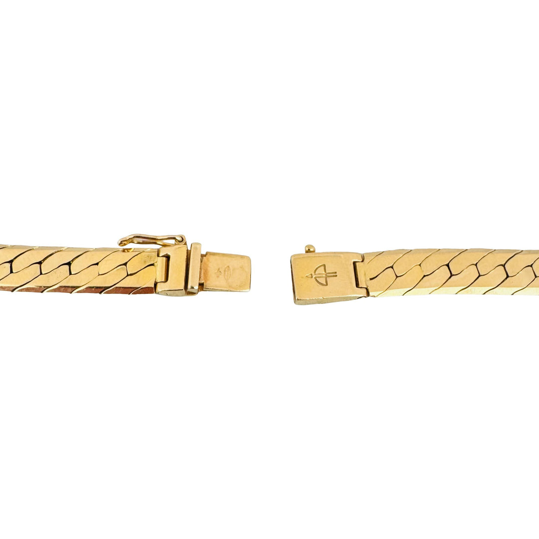 14k Yellow Gold 49g Solid Thick 7mm Herringbone Link Necklace Italy 20"