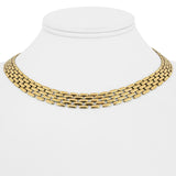 14k Yellow Gold 48g Heavy Solid Polished 10mm Panther Link Necklace Italy 16"