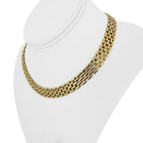 14k Yellow Gold 48g Heavy Solid Polished 10mm Panther Link Necklace Italy 16"