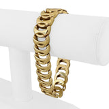 14k Yellow Gold 36.3g Heavy Polished 16mm Fancy Link Bracelet Italy 8"