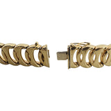14k Yellow Gold 36.3g Heavy Polished 16mm Fancy Link Bracelet Italy 8"