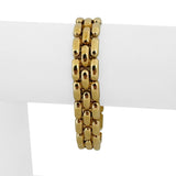 14k Yellow Gold 19.4g Vintage Polished 12.5mm Panther Link Bracelet Italy 7"