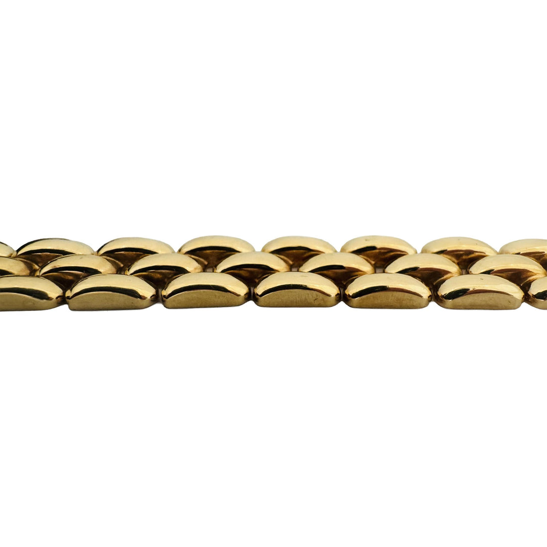 14k Yellow Gold 19.4g Vintage Polished 12.5mm Panther Link Bracelet Italy 7"