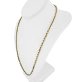 14k Yellow Gold 31.3g Solid 4mm Diamond Cut Rope Chain Necklace 24"