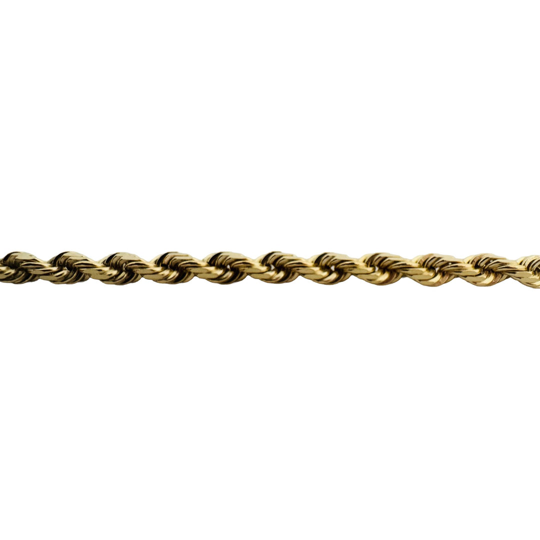 14k Yellow Gold 31.3g Solid 4mm Diamond Cut Rope Chain Necklace 24"