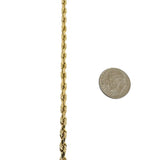 14k Yellow Gold 31.3g Solid 4mm Diamond Cut Rope Chain Necklace 24"