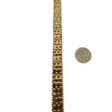 14k Yellow Gold 20g Solid Imperial Gold Beaded Woven Link Bracelet Mexico 7"