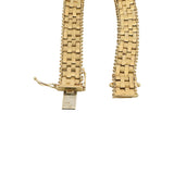 14k Yellow Gold 20g Solid Imperial Gold Beaded Woven Link Bracelet Mexico 7"