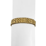 14k Yellow Gold 20g Solid Imperial Gold Beaded Woven Link Bracelet Mexico 7"