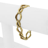 14k Yellow Gold 13.5g Ladies Polished 12mm Fancy Link Bracelet Italy 7"